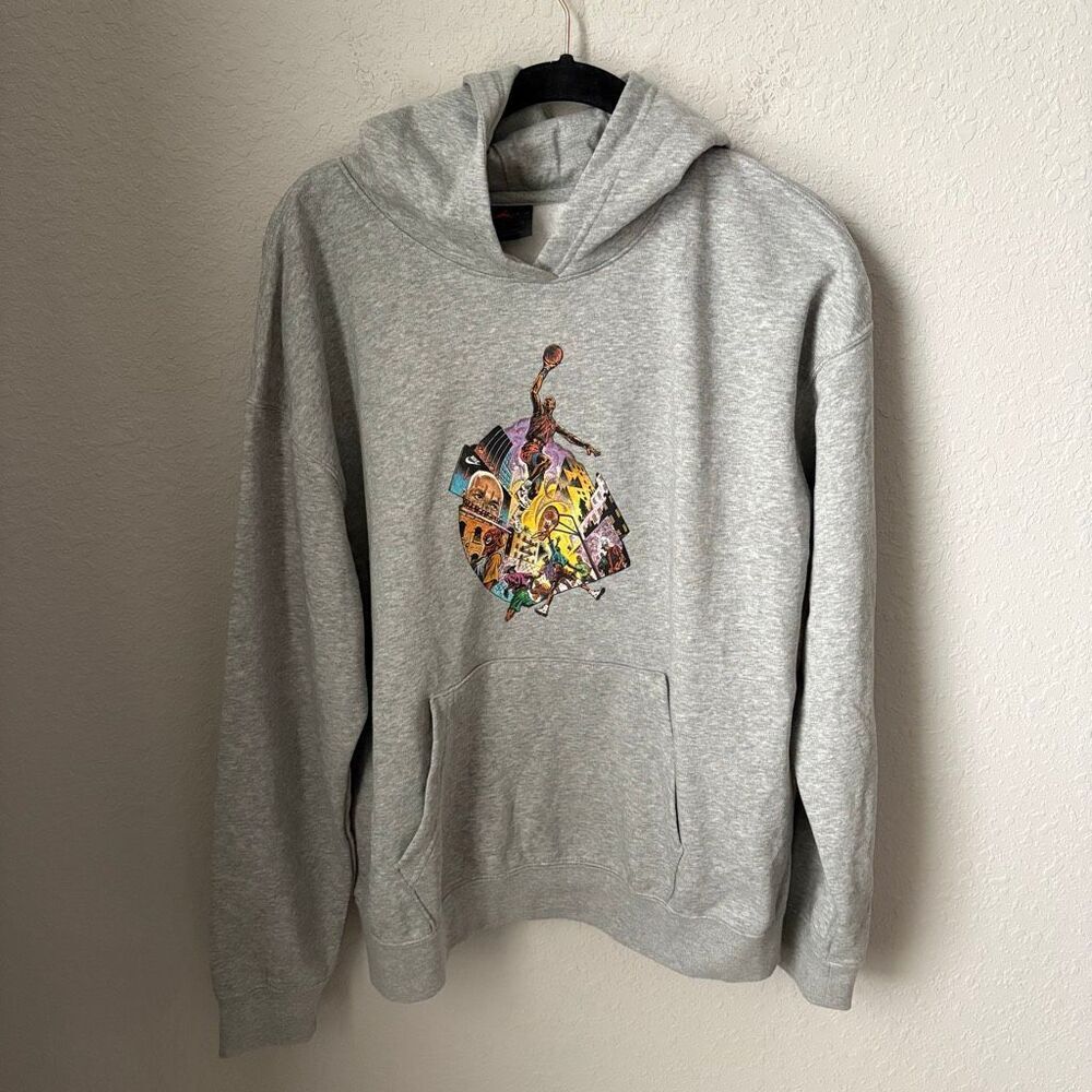 Jordan Brooklyn Fleece Women's Oversized Graphic Pullover Hoodie Size Medium